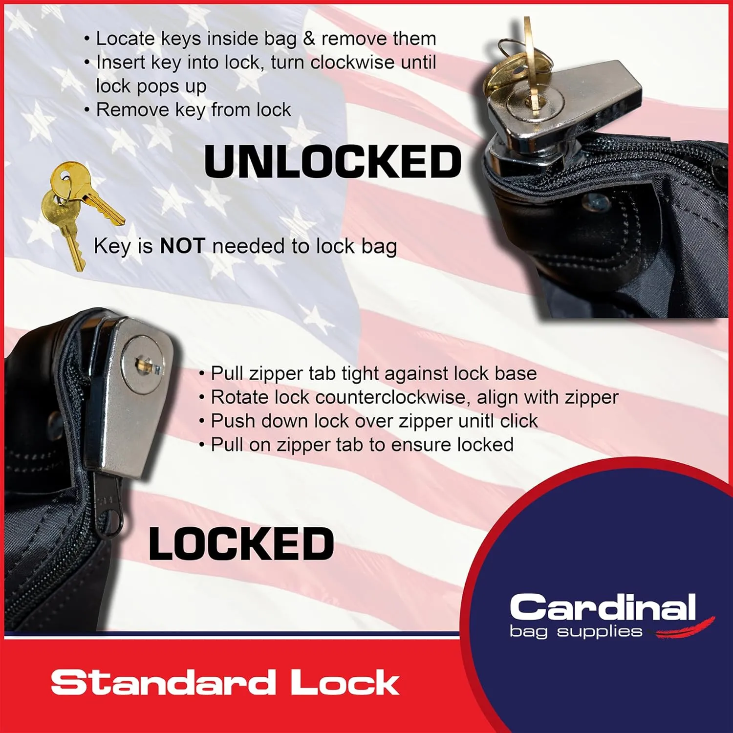 Locking Bank Bag Canvas Keyed Security (Black)