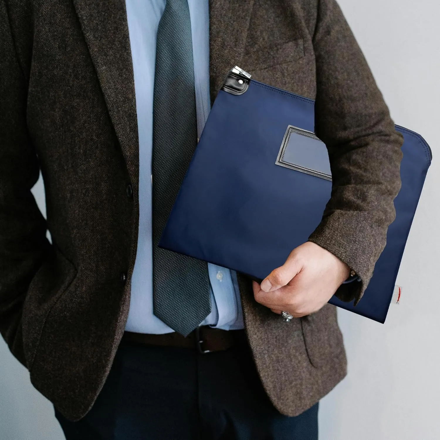 Locking Document HIPAA Bag,15 x 19 inch (Navy Blue)
