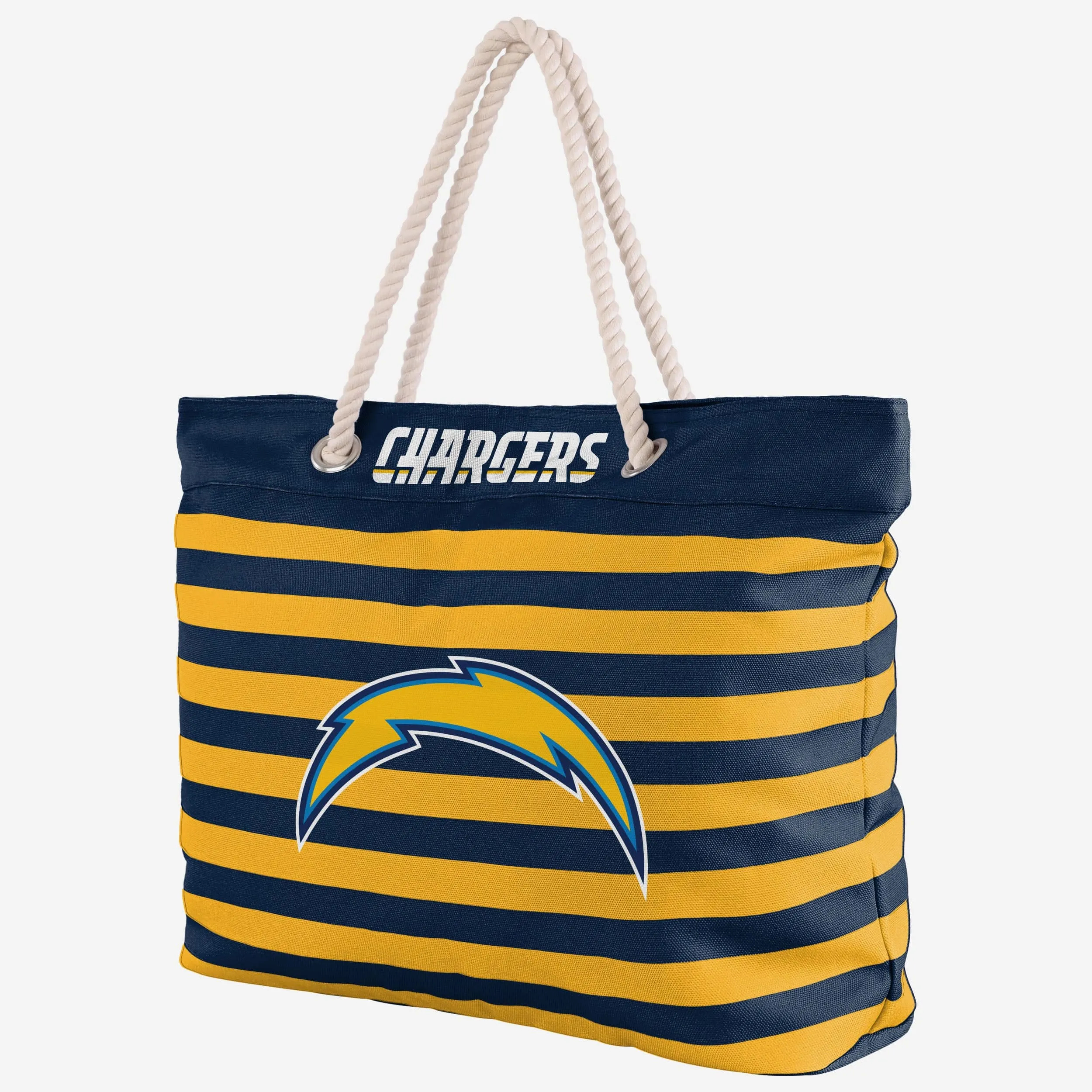 Los Angeles Chargers Nautical Stripe Tote Bag