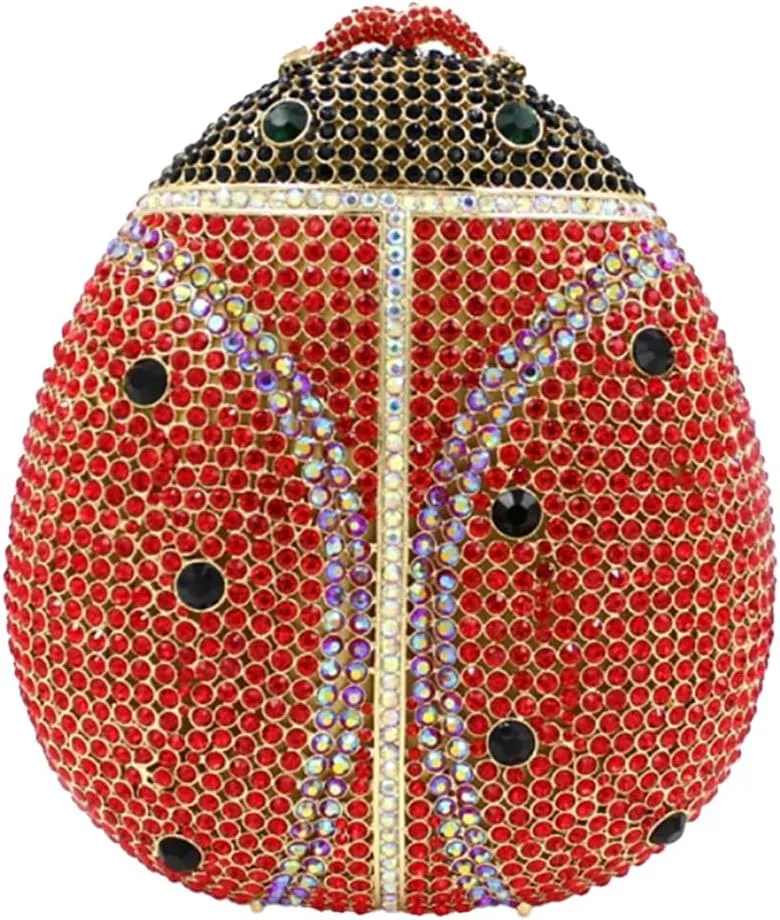 Luxury Beetle Shaped Rhinestone Clutch Diamond Evening Bag Women Crystal Clutch Purse Wedding Party Sparkly Handbag