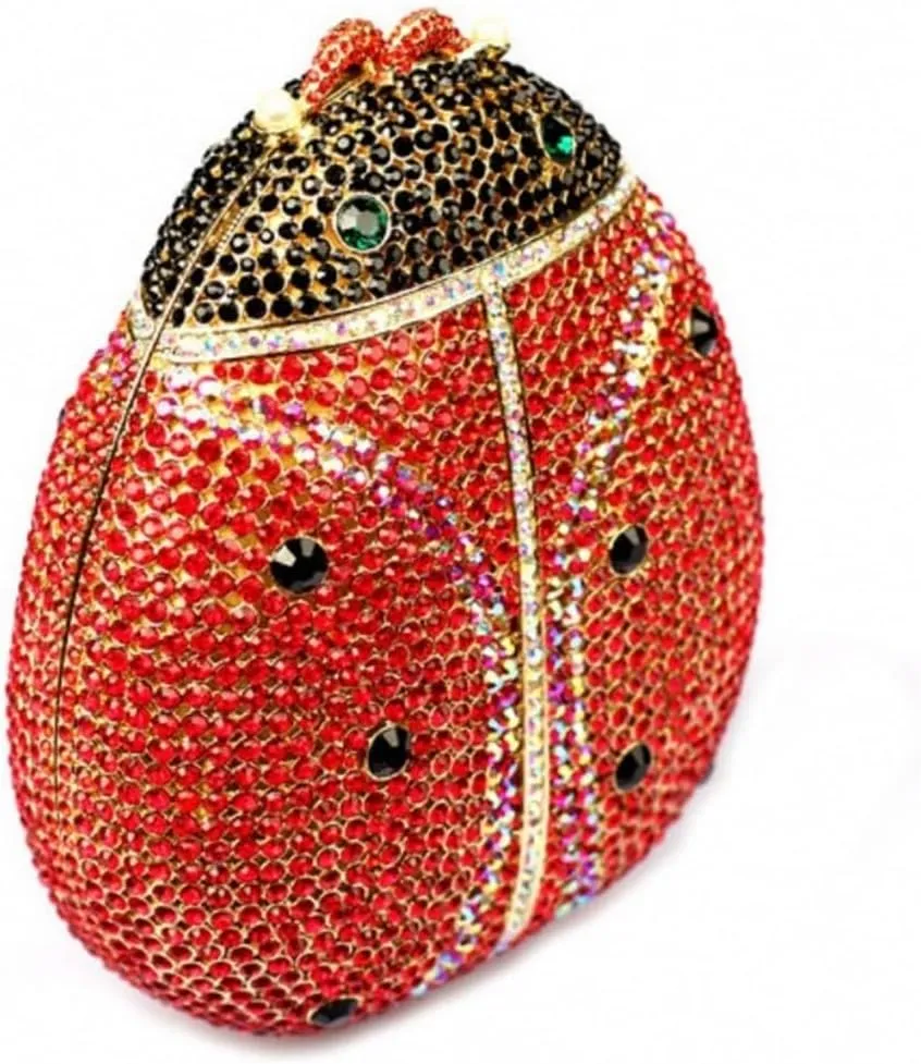 Luxury Beetle Shaped Rhinestone Clutch Diamond Evening Bag Women Crystal Clutch Purse Wedding Party Sparkly Handbag