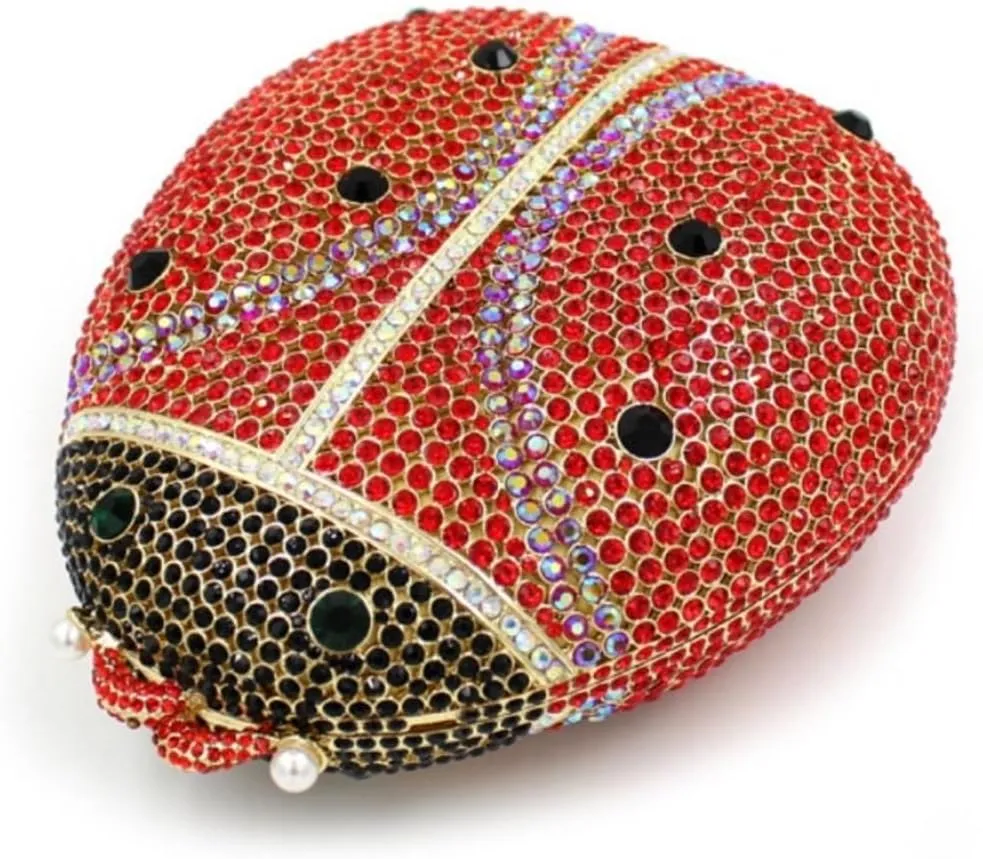 Luxury Beetle Shaped Rhinestone Clutch Diamond Evening Bag Women Crystal Clutch Purse Wedding Party Sparkly Handbag