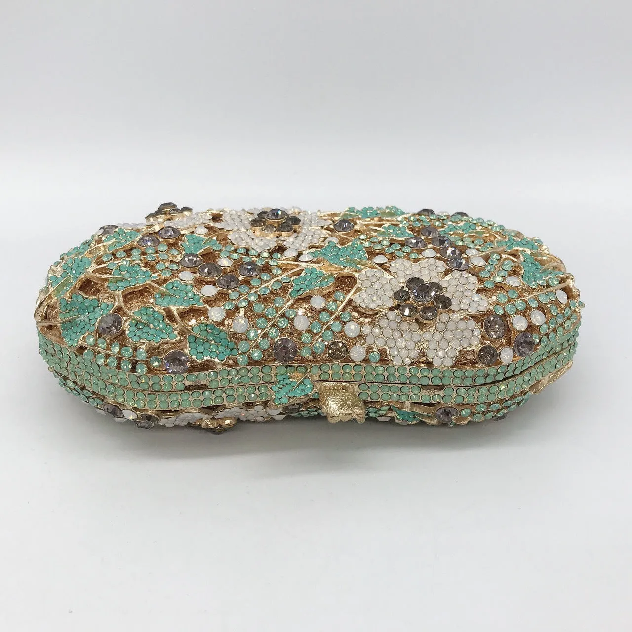 Luxury Green Clutch Floral Purse With