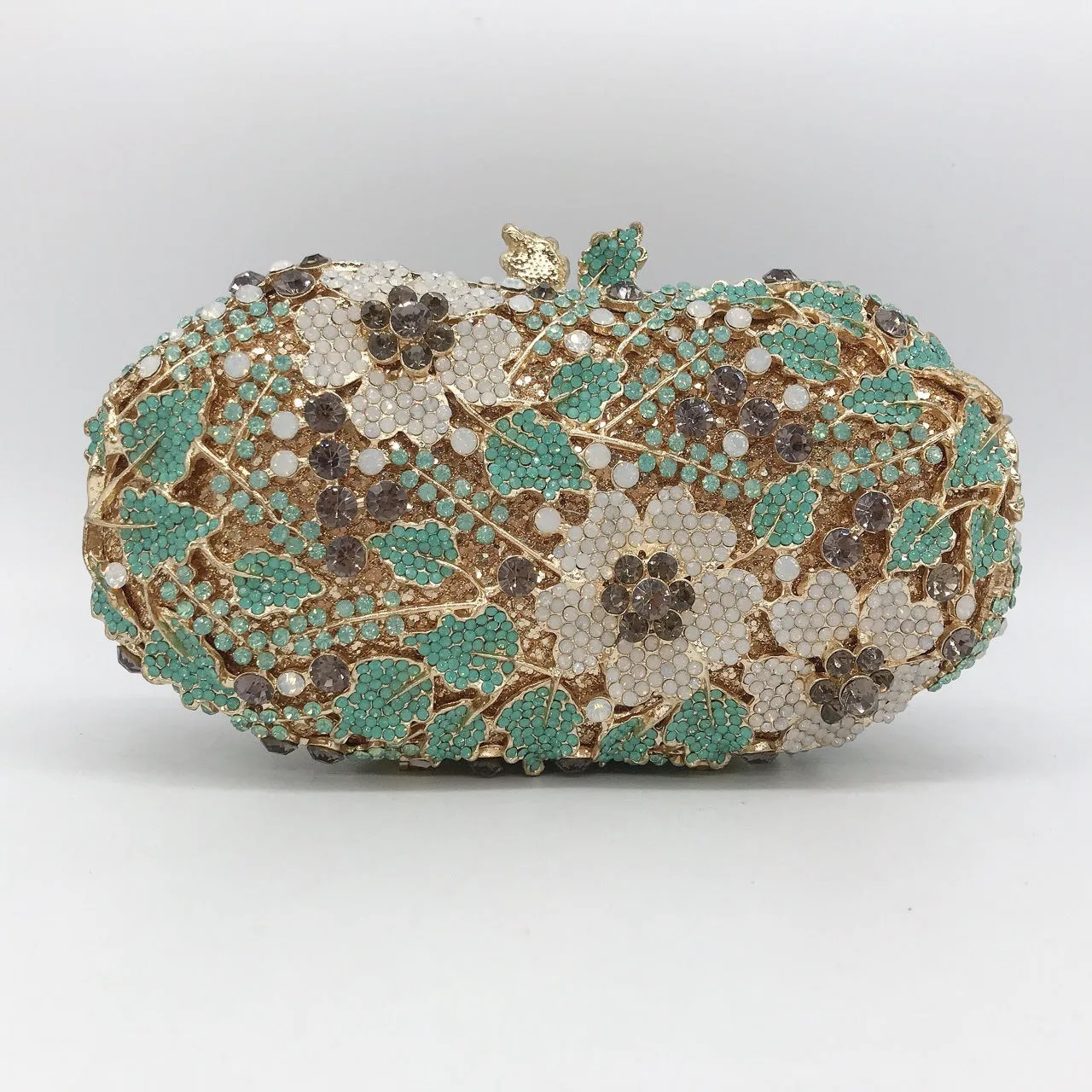 Luxury Green Clutch Floral Purse With