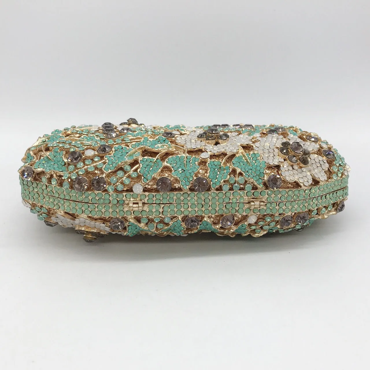 Luxury Green Clutch Floral Purse With