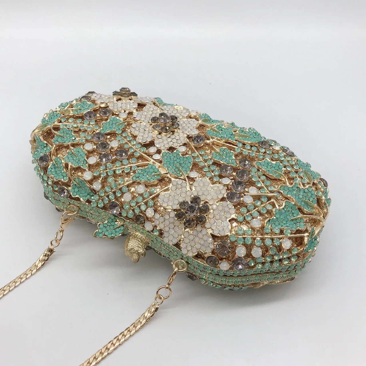 Luxury Green Clutch Floral Purse With