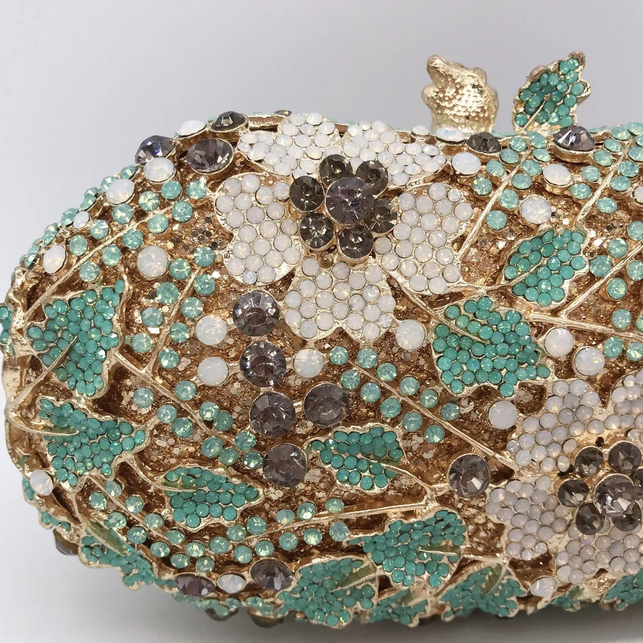 Luxury Green Clutch Floral Purse With