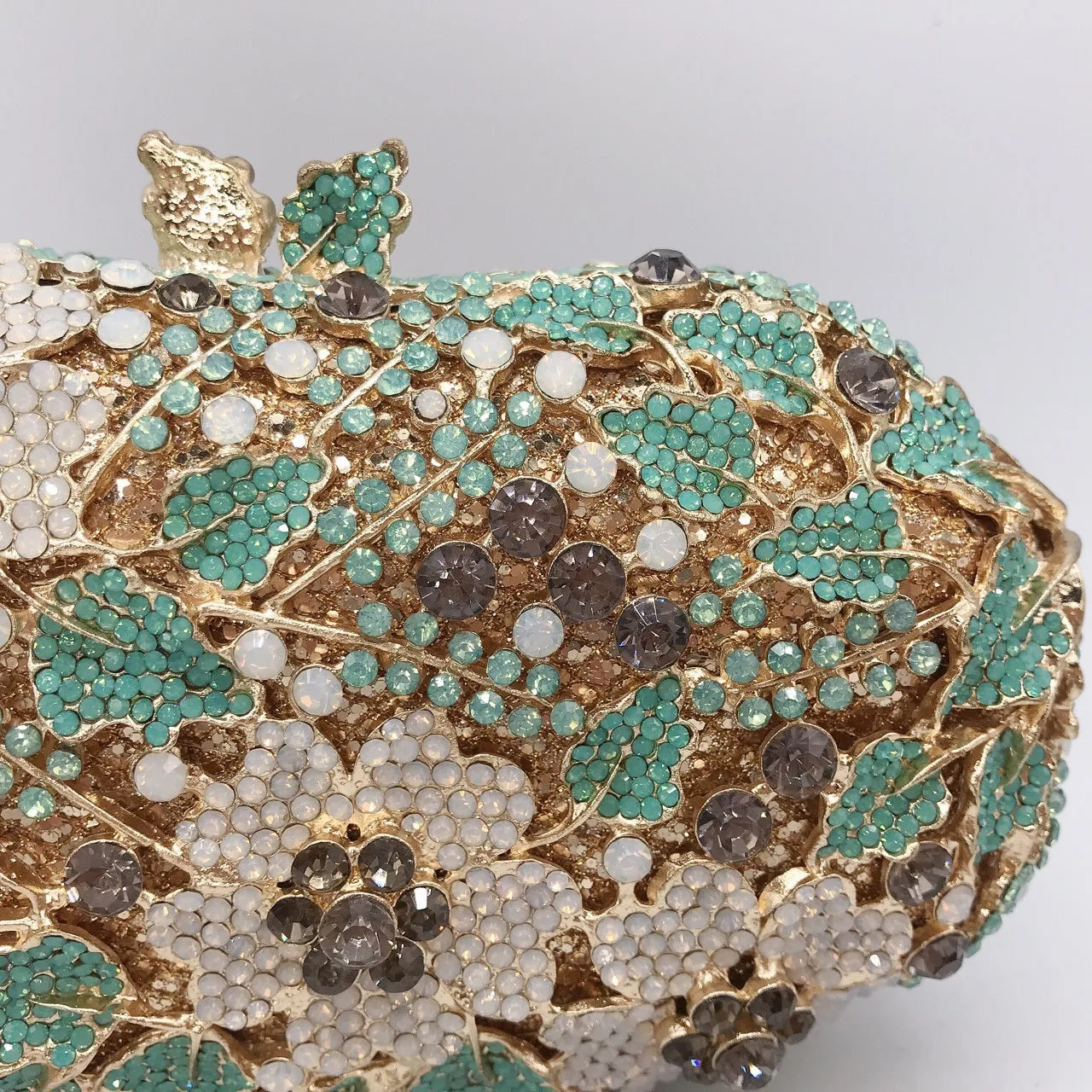 Luxury Green Clutch Floral Purse With