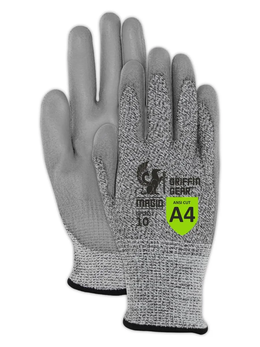 MAGID Griffin Gear ANSI A4 Liquid Repellent Nitrile Work Gloves , 12 Pairs, Size 9/Large, GPD452