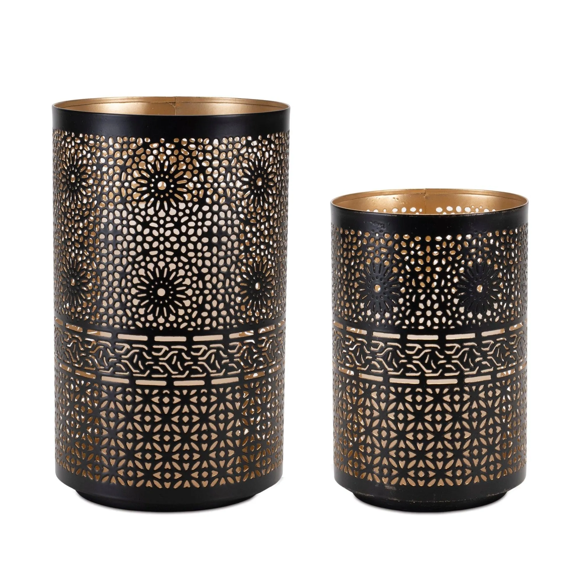 Mandala Punched Metal Candle Holder (Set of 2)