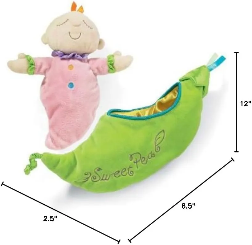 Manhattan Toy Snuggle Pod Sweet Pea First Baby Doll with Cozy Sleep Sack for Ages 6 Months and Up