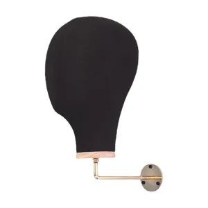 Manikin Head Canvas Mannequin Head,Multipurpose Sturdy Wall Mounted Wig Head Display Hat Display Head for Beginner Home,Salon,Men, Black