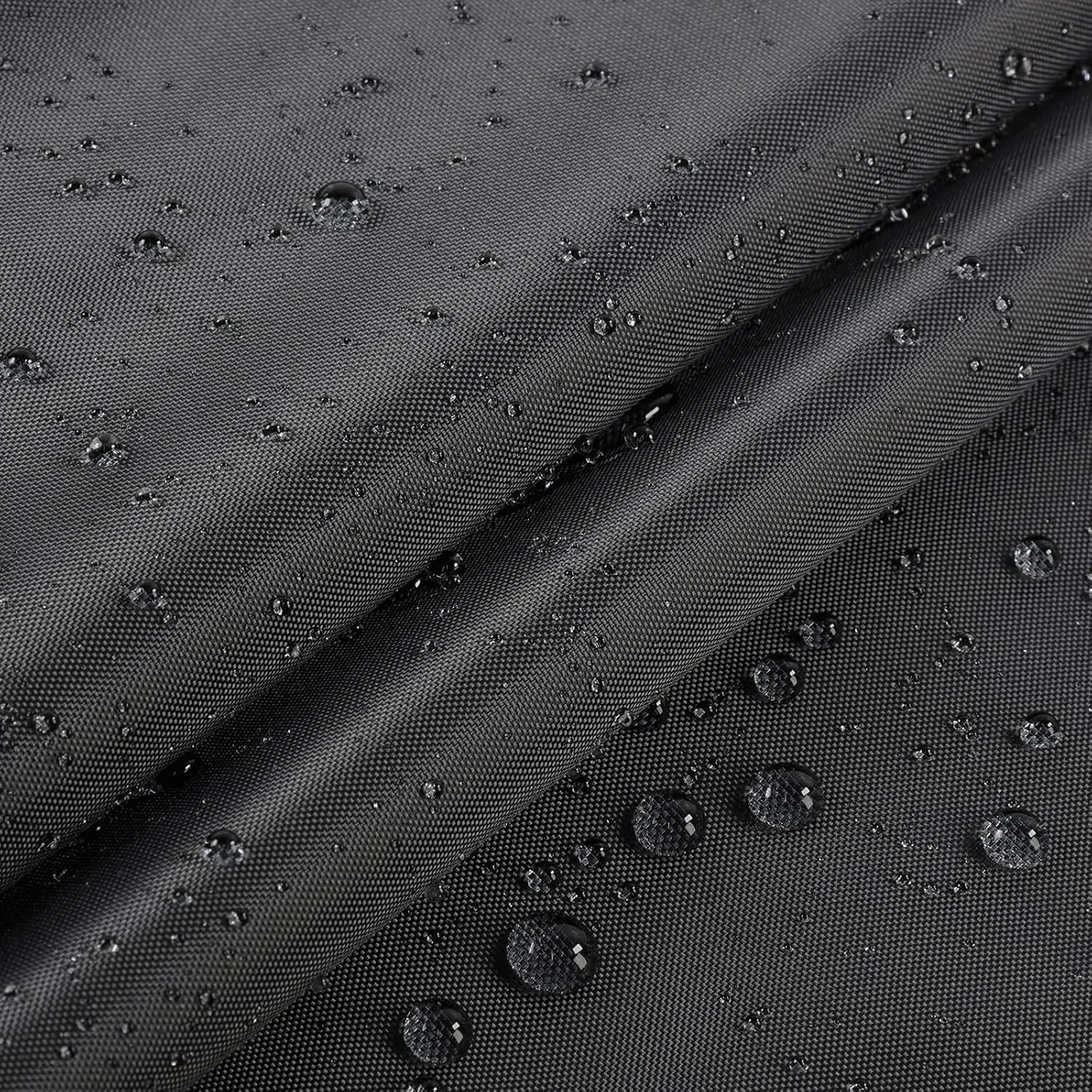 Marine Waterproof Fabric Sun-Protection UPF50  Material 60" Wide by 108" UV-Resistant Blackout, Lightweight Durable Ripstop Canvas Material for Tarp Tent Poncho Rainfly Pack, Black