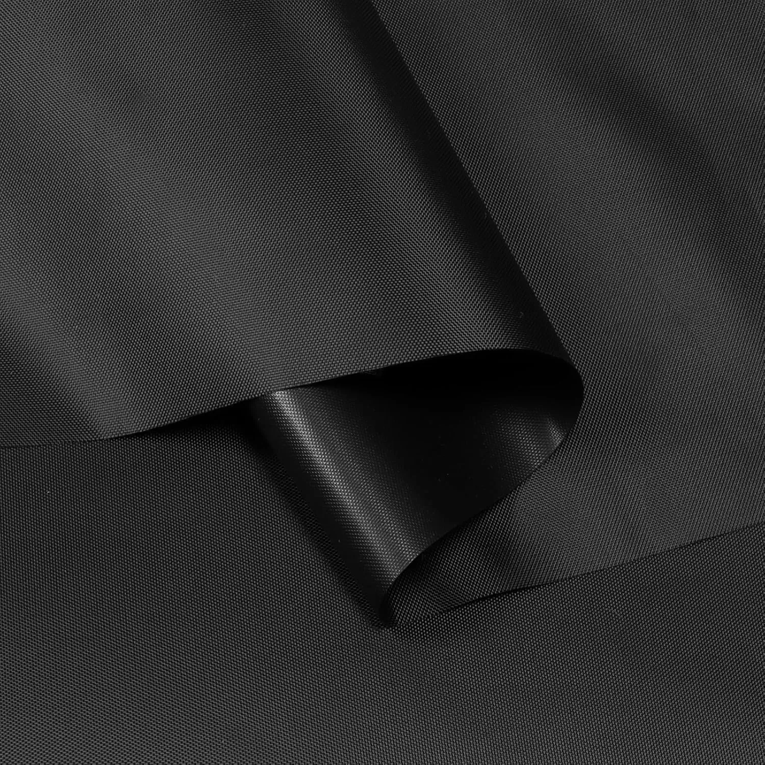 Marine Waterproof Fabric Sun-Protection UPF50  Material 60" Wide by 108" UV-Resistant Blackout, Lightweight Durable Ripstop Canvas Material for Tarp Tent Poncho Rainfly Pack, Black