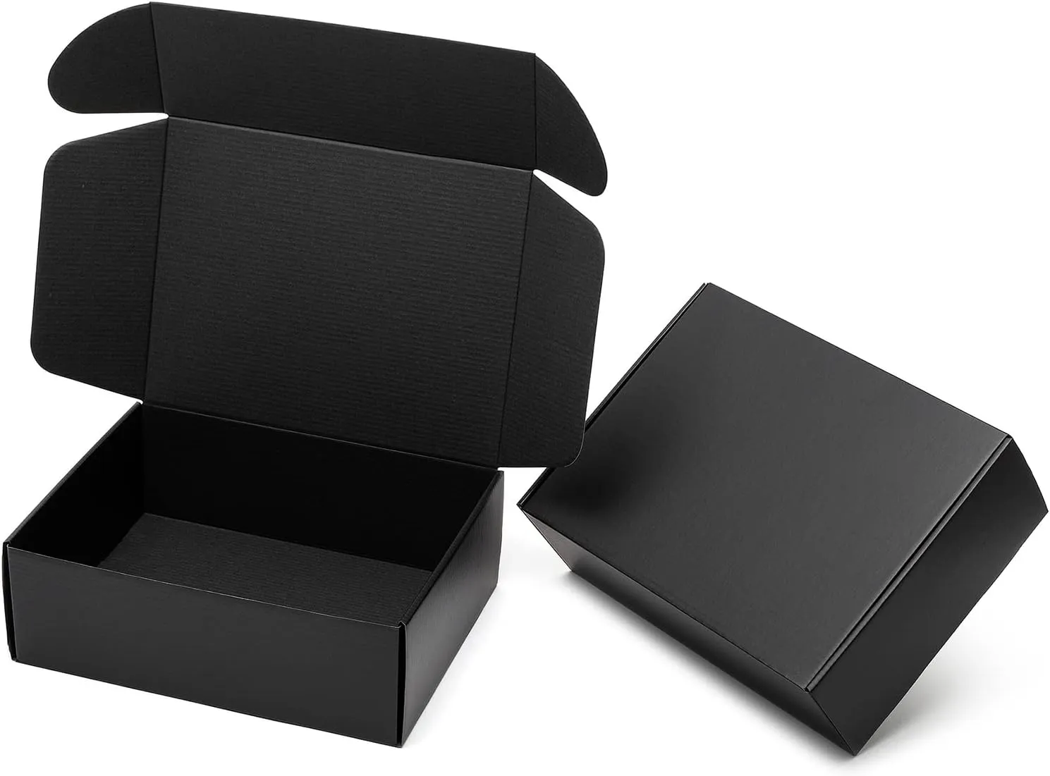 Mcfleet 12x9x4" Black Shipping Boxes - 24 Pack Corrugated Cardboard Mailing Box Packaging for Small Business - Tab Locking Literature Mailer Flat Empty Gift Packing Supplies