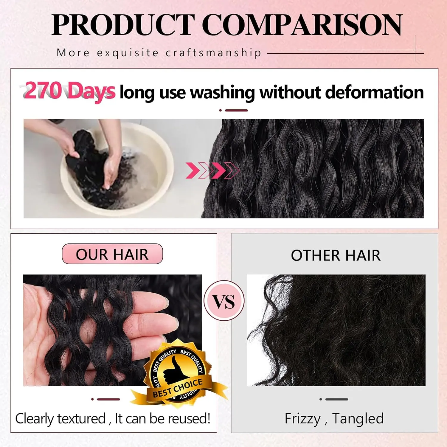 Meepo Curly Ponytail Hair Extensions Synthetic Water Wave Long Drawstring Ponytail Human Hair Feeling For Women With 2 Clips In Ombre Thick Ponytail Natural Looking Hairpiece 30 Inch(#MIX8/10)