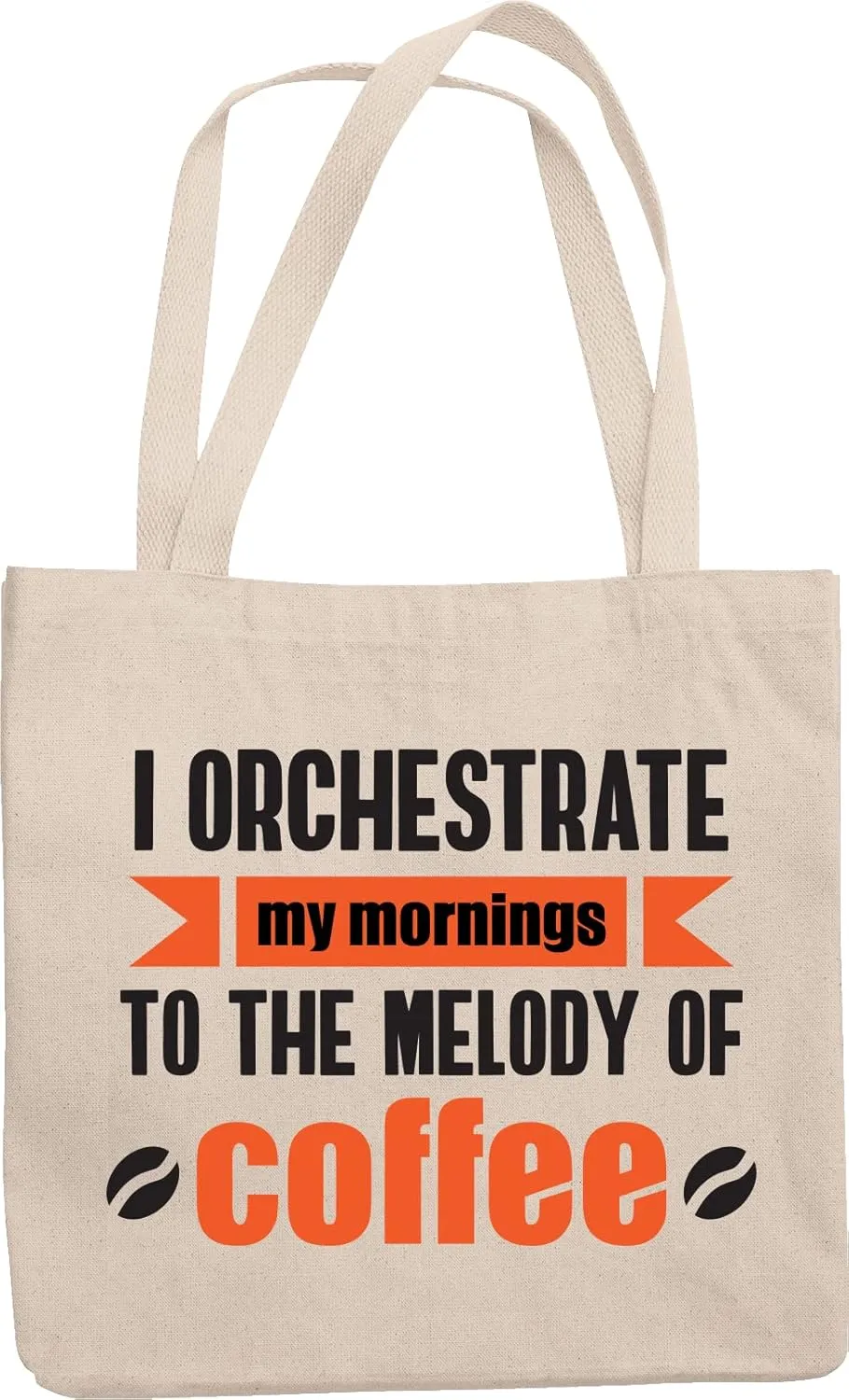 Melody of Coffee. Humor Reusable Tote Bag for Musician & Conductor
