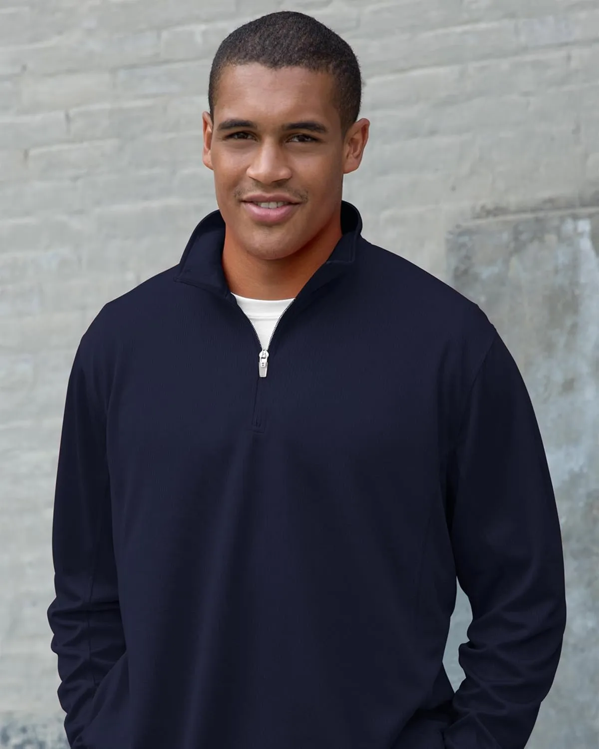 Men's Collegiate Micro Mesh Performance Team Color 1/4 Zip Pullover