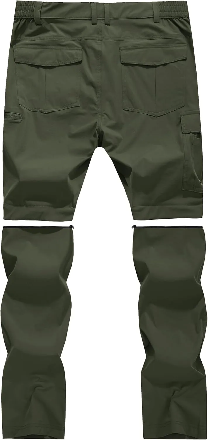 Men's Convertible Hiking Pants Zip Off Quick Dry Lightweight Safari Travel Camping Fishing Cargo Outdoor Pants