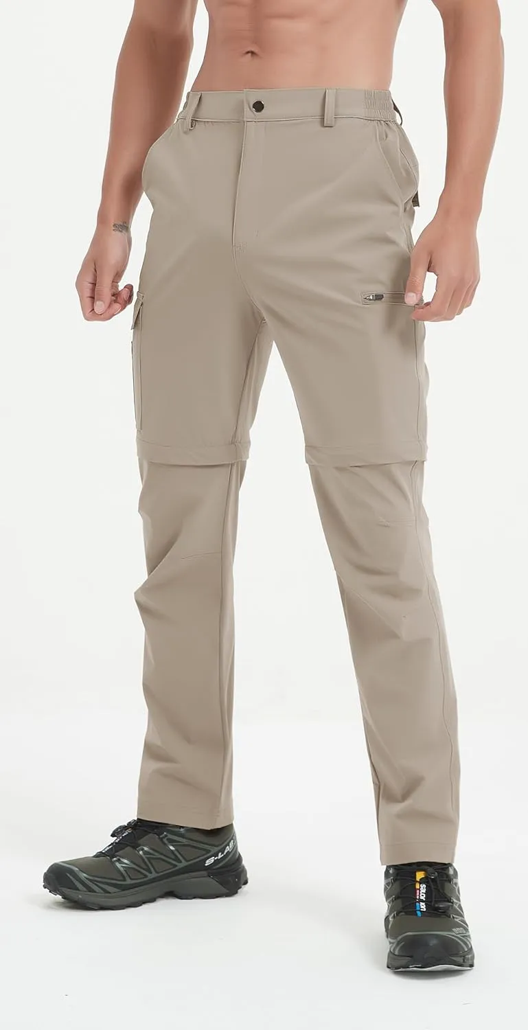 Men's Convertible Hiking Pants Zip Off Quick Dry Lightweight Safari Travel Camping Fishing Cargo Outdoor Pants