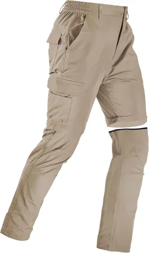 Men's Convertible Hiking Pants Zip Off Quick Dry Lightweight Safari Travel Camping Fishing Cargo Outdoor Pants