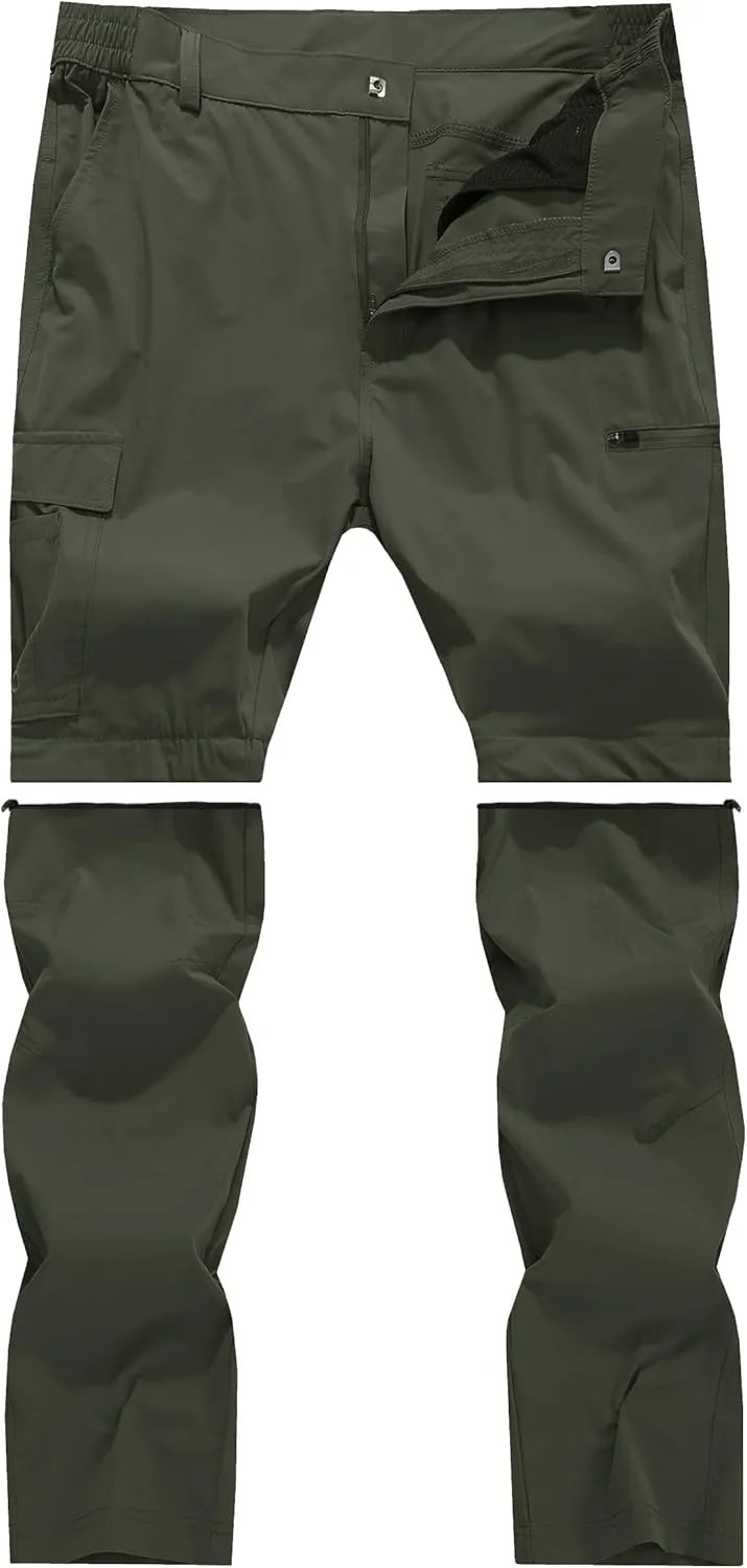 Men's Convertible Hiking Pants Zip Off Quick Dry Lightweight Safari Travel Camping Fishing Cargo Outdoor Pants
