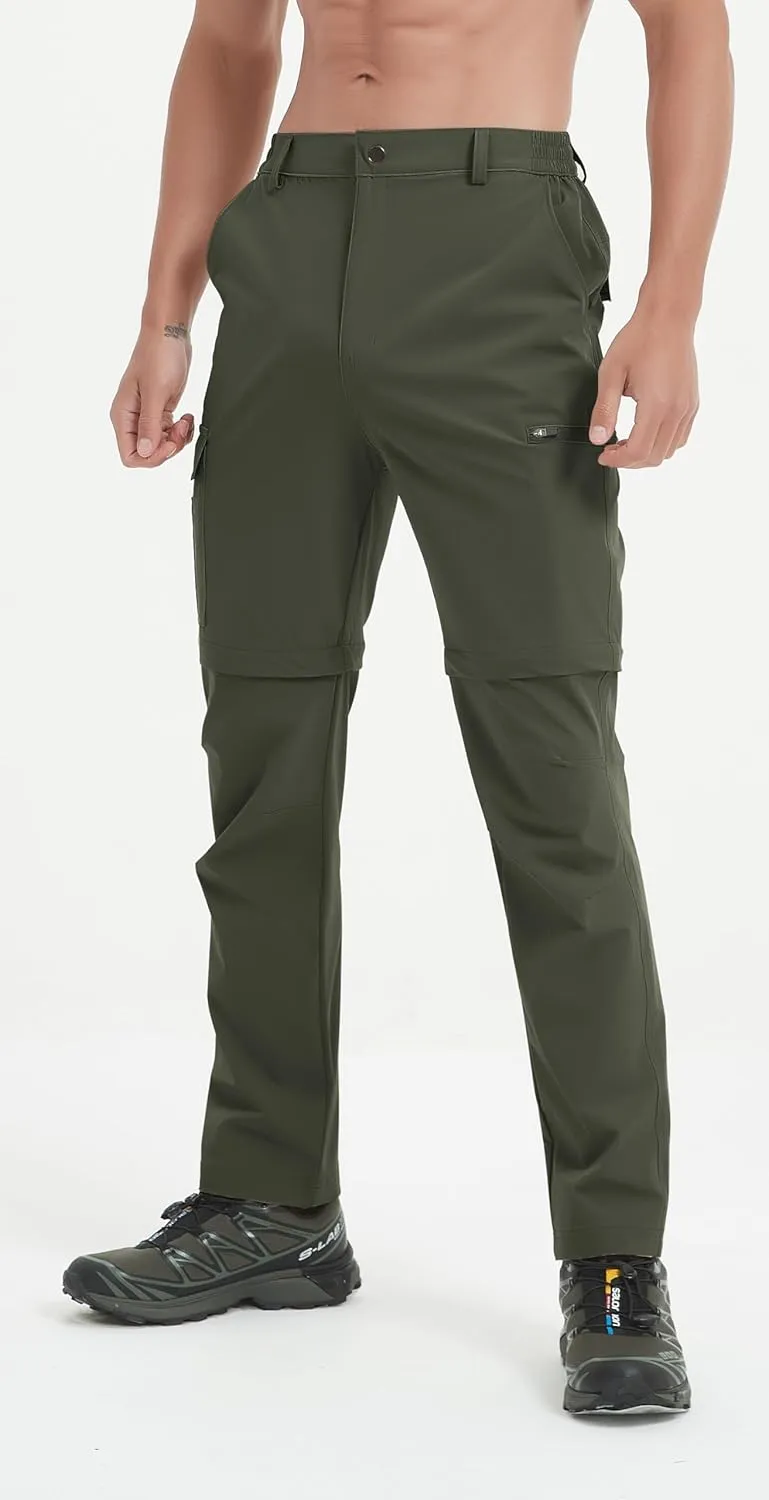 Men's Convertible Hiking Pants Zip Off Quick Dry Lightweight Safari Travel Camping Fishing Cargo Outdoor Pants