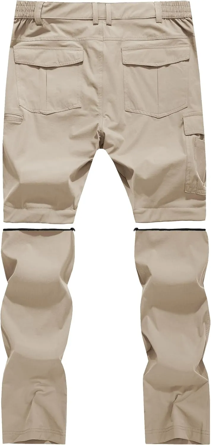 Men's Convertible Hiking Pants Zip Off Quick Dry Lightweight Safari Travel Camping Fishing Cargo Outdoor Pants