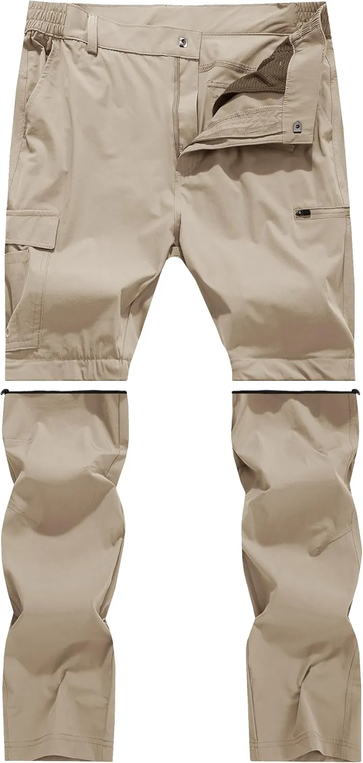 Men's Convertible Hiking Pants Zip Off Quick Dry Lightweight Safari Travel Camping Fishing Cargo Outdoor Pants
