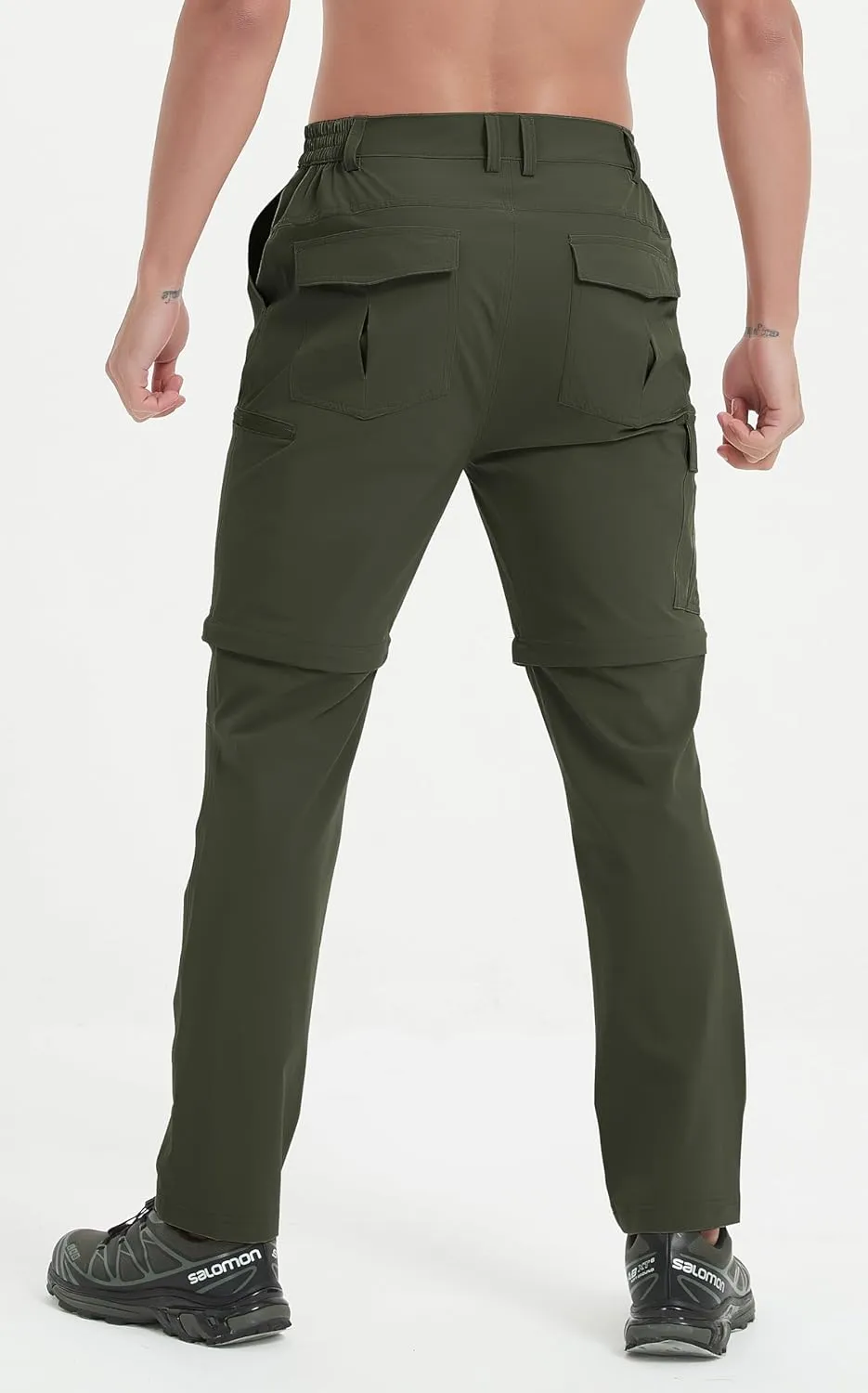 Men's Convertible Hiking Pants Zip Off Quick Dry Lightweight Safari Travel Camping Fishing Cargo Outdoor Pants