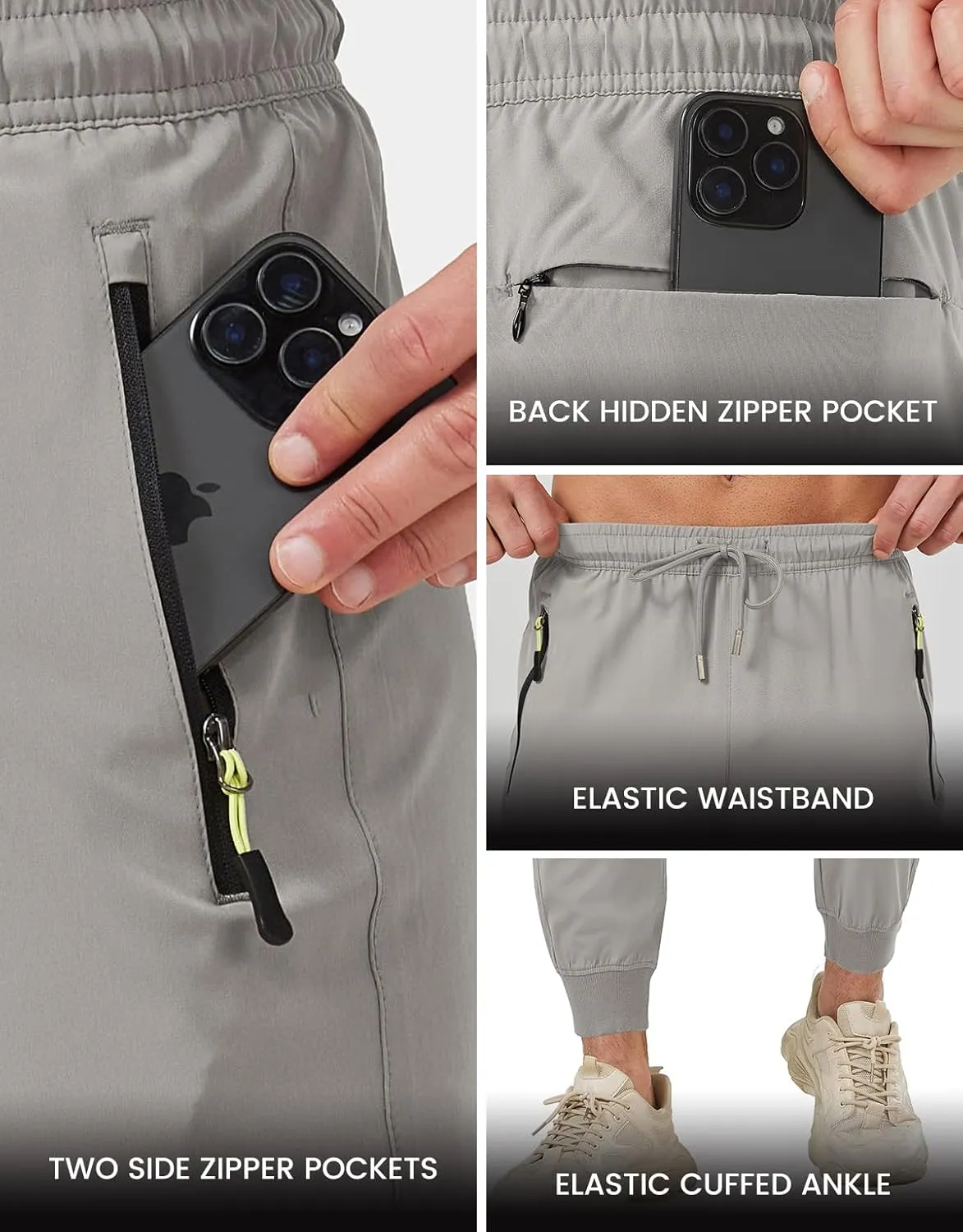 Mens Jogger Lightweight Athletic Workout Pants Quick Dry Breathable Track Jogging Sweat Pants for Exercise Gym