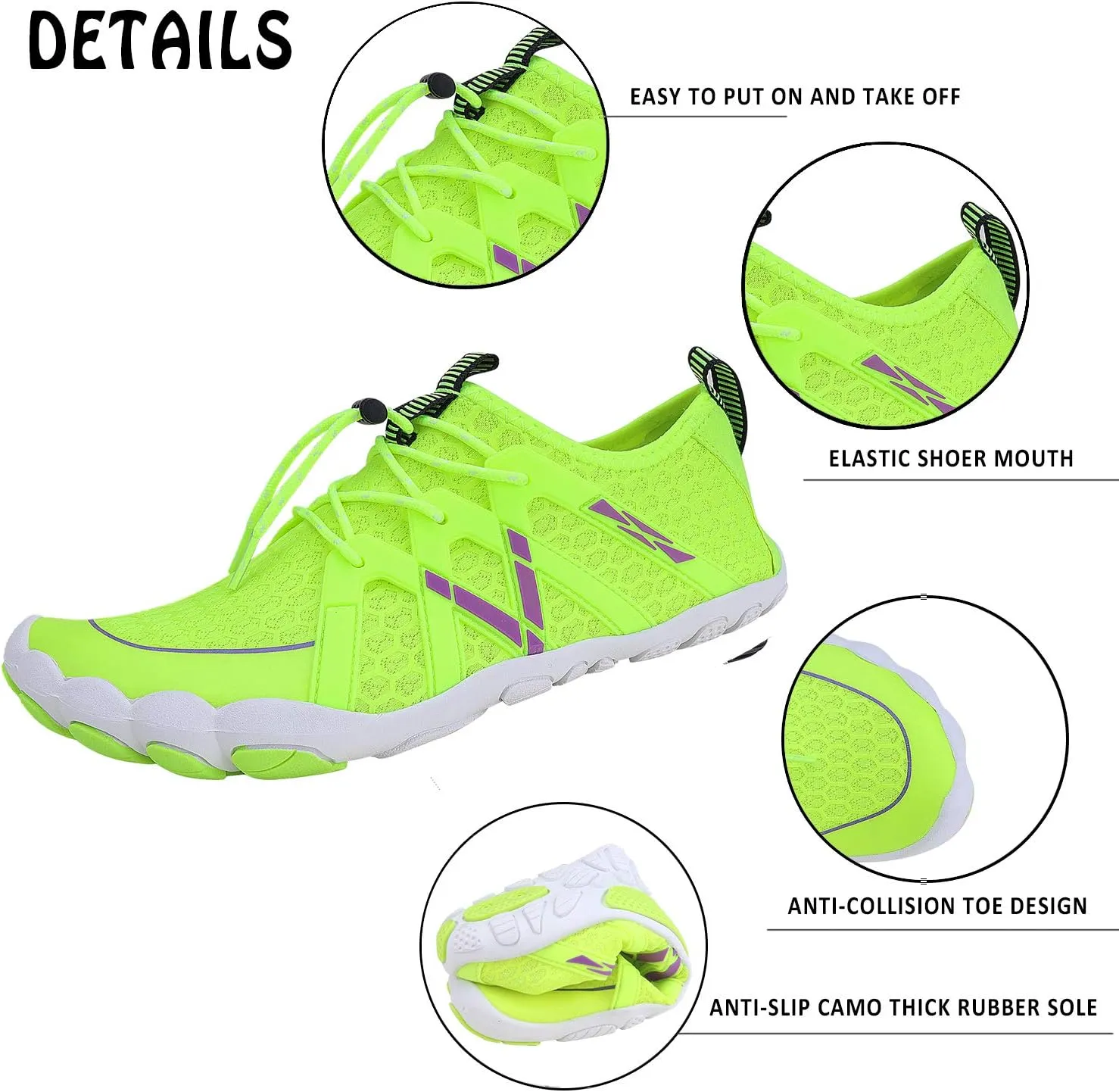 Mens Womens Water Shoes Sports Quick Dry Barefoot Athletic for Swim Diving Surf Aqua Pool Beach Yoga