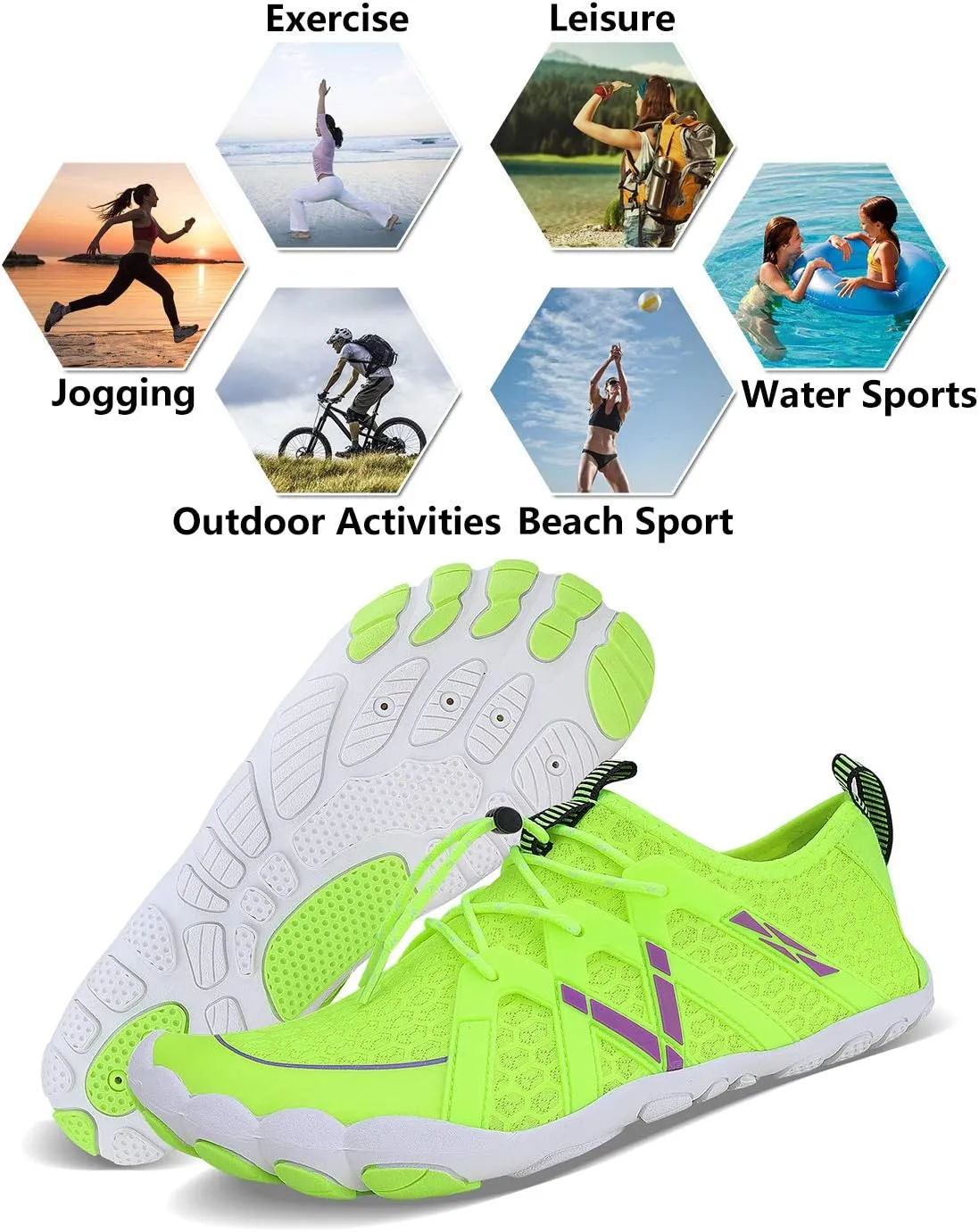 Mens Womens Water Shoes Sports Quick Dry Barefoot Athletic for Swim Diving Surf Aqua Pool Beach Yoga