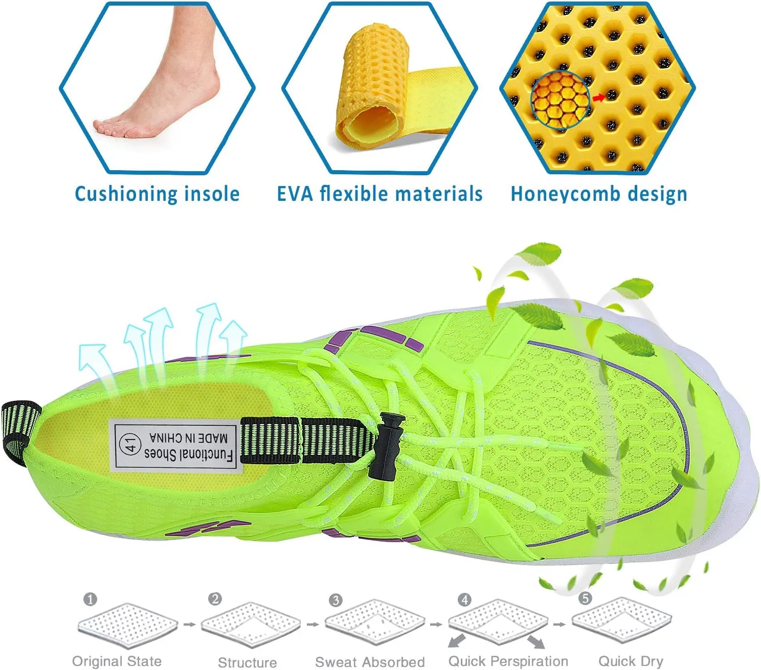 Mens Womens Water Shoes Sports Quick Dry Barefoot Athletic for Swim Diving Surf Aqua Pool Beach Yoga