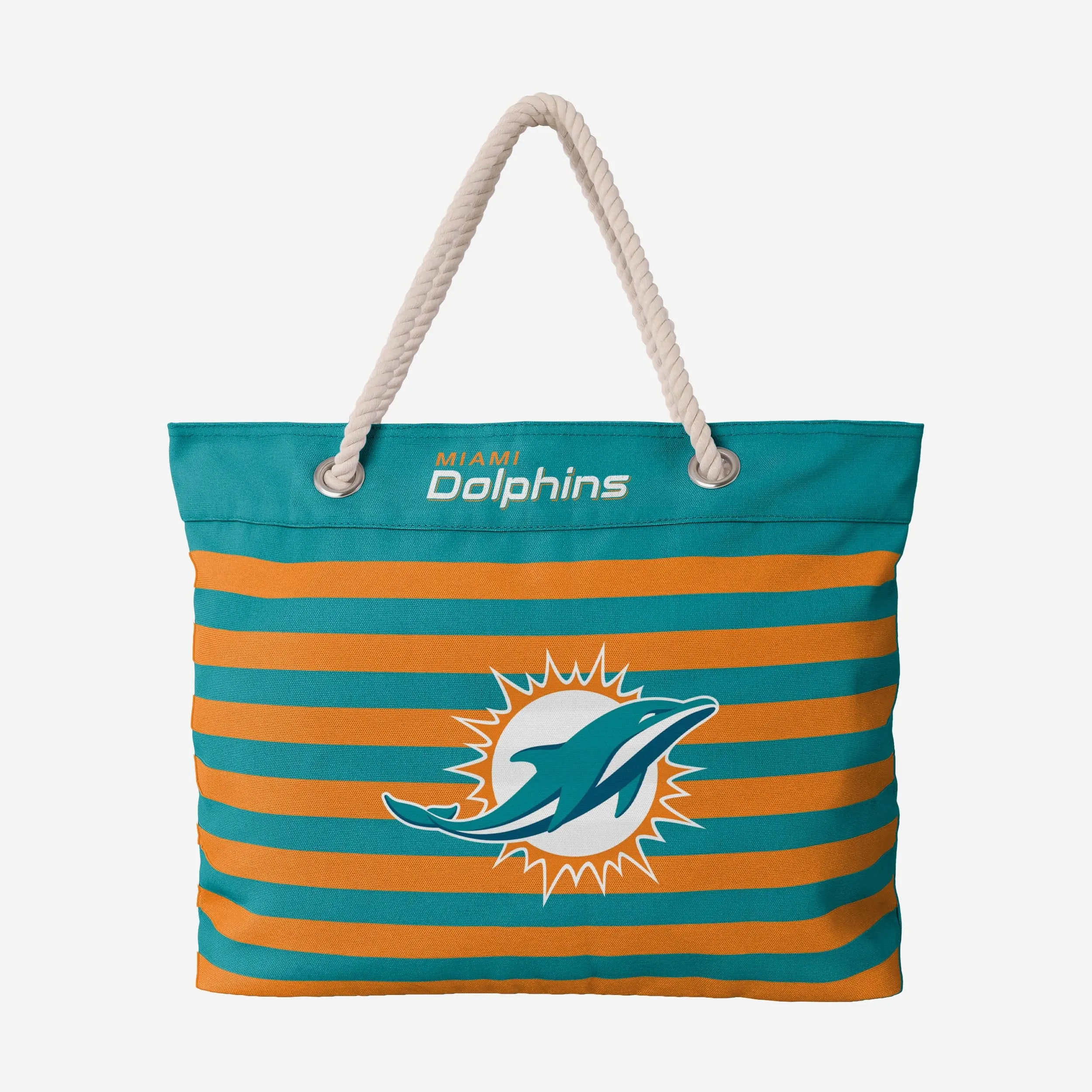 Miami Dolphins Nautical Stripe Tote Bag