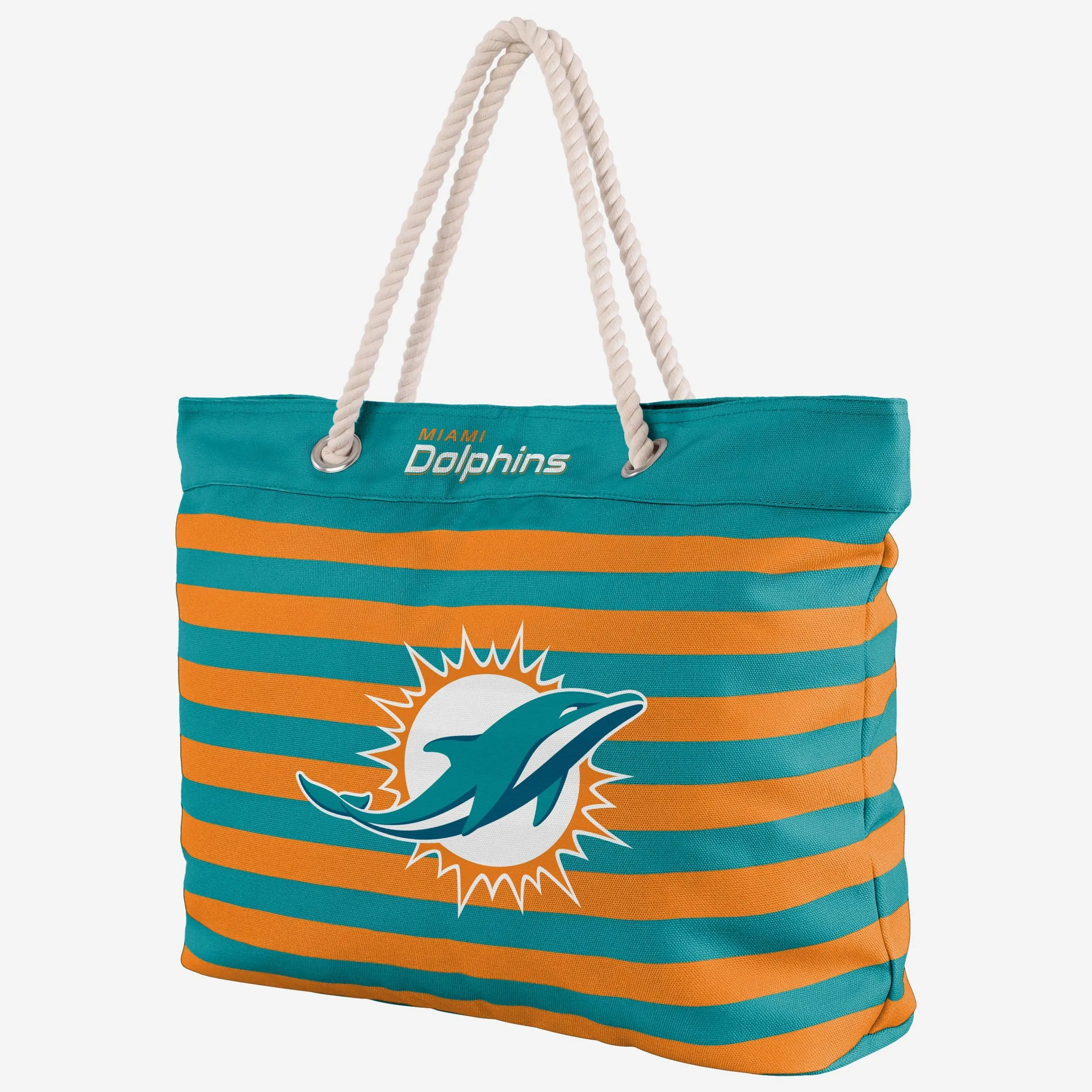 Miami Dolphins Nautical Stripe Tote Bag