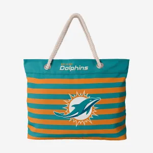 Miami Dolphins Nautical Stripe Tote Bag