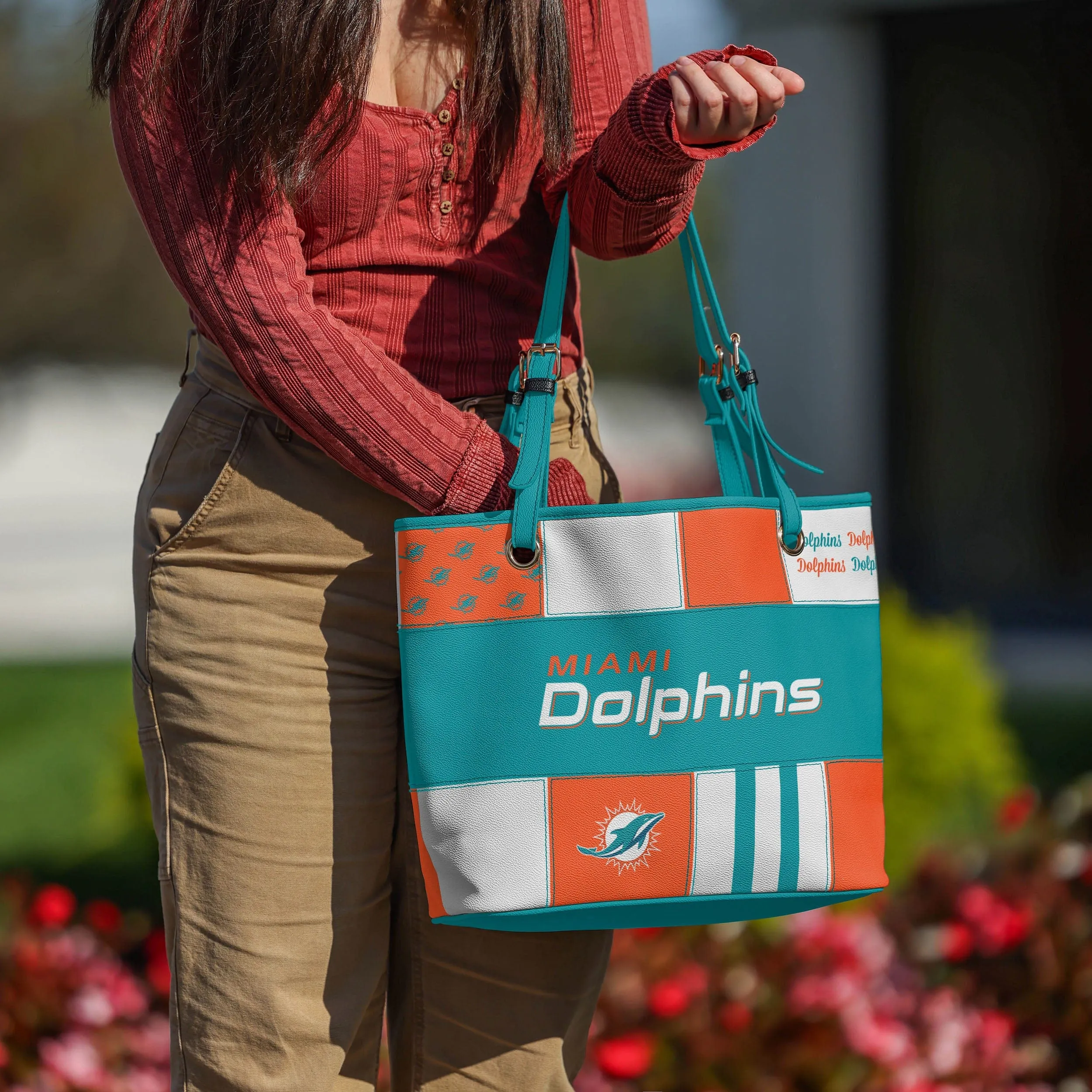 Miami Dolphins Printed Collage Tote