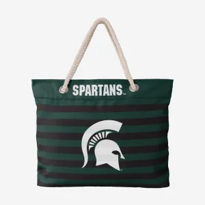 Michigan State Spartans Nautical Stripe Tote Bag