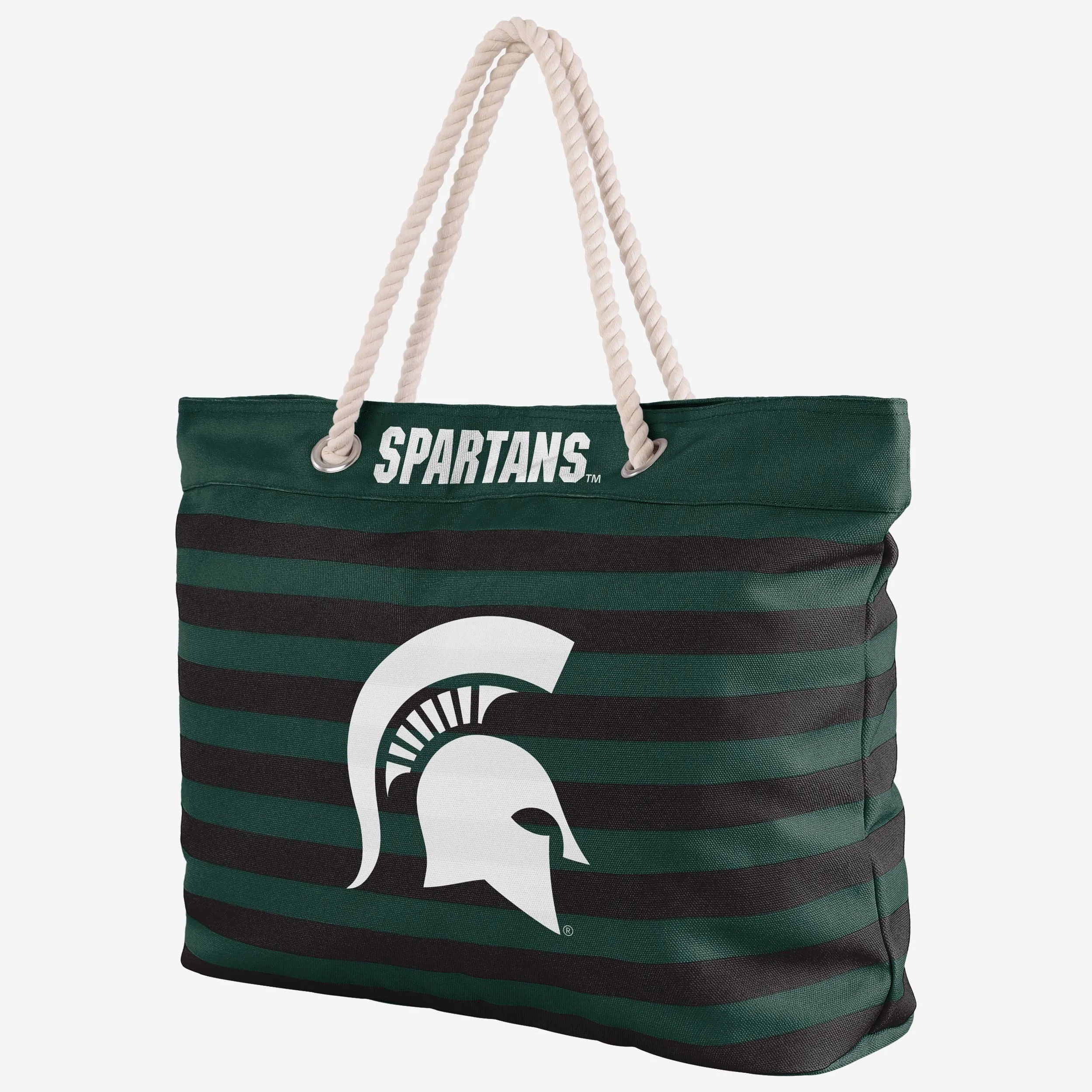 Michigan State Spartans Nautical Stripe Tote Bag
