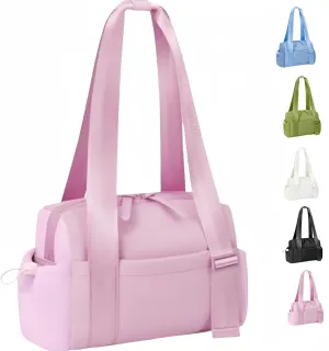 Mini Gym Bag for Women and Girls, Small Waterproof Travel Duffle Bag with Wet Compartment, Cute Workout Sport Tote bag, with gift box(Pink)