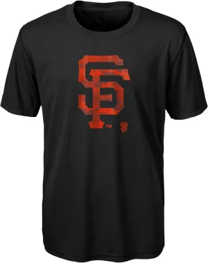 MLB Kids Youth 8-20 Official Primary Logo Team Color Tech Print Performance T-Shirt