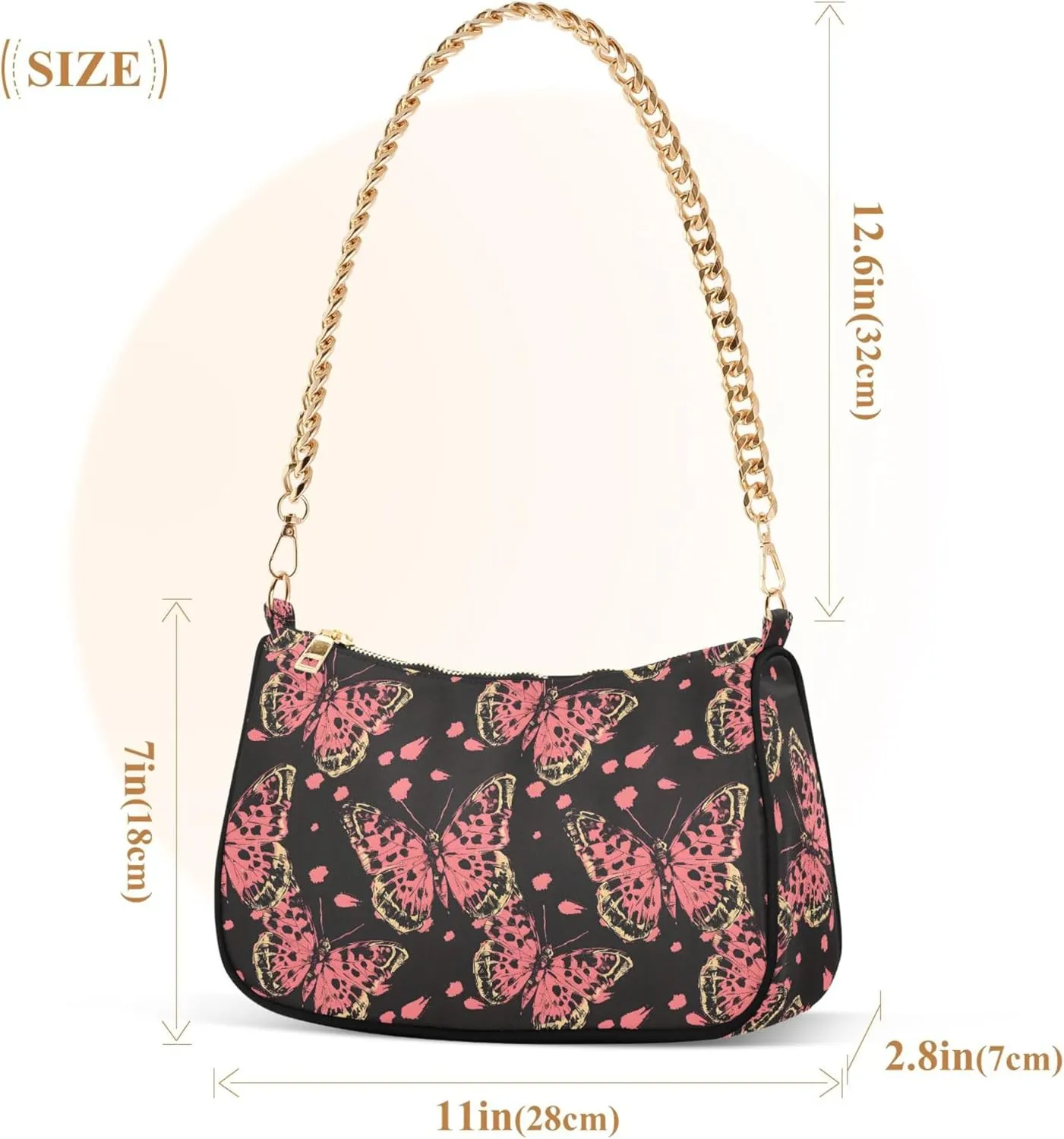 MNSRUU Handbag Purses for Women Leaves Chain Shoulder Bag