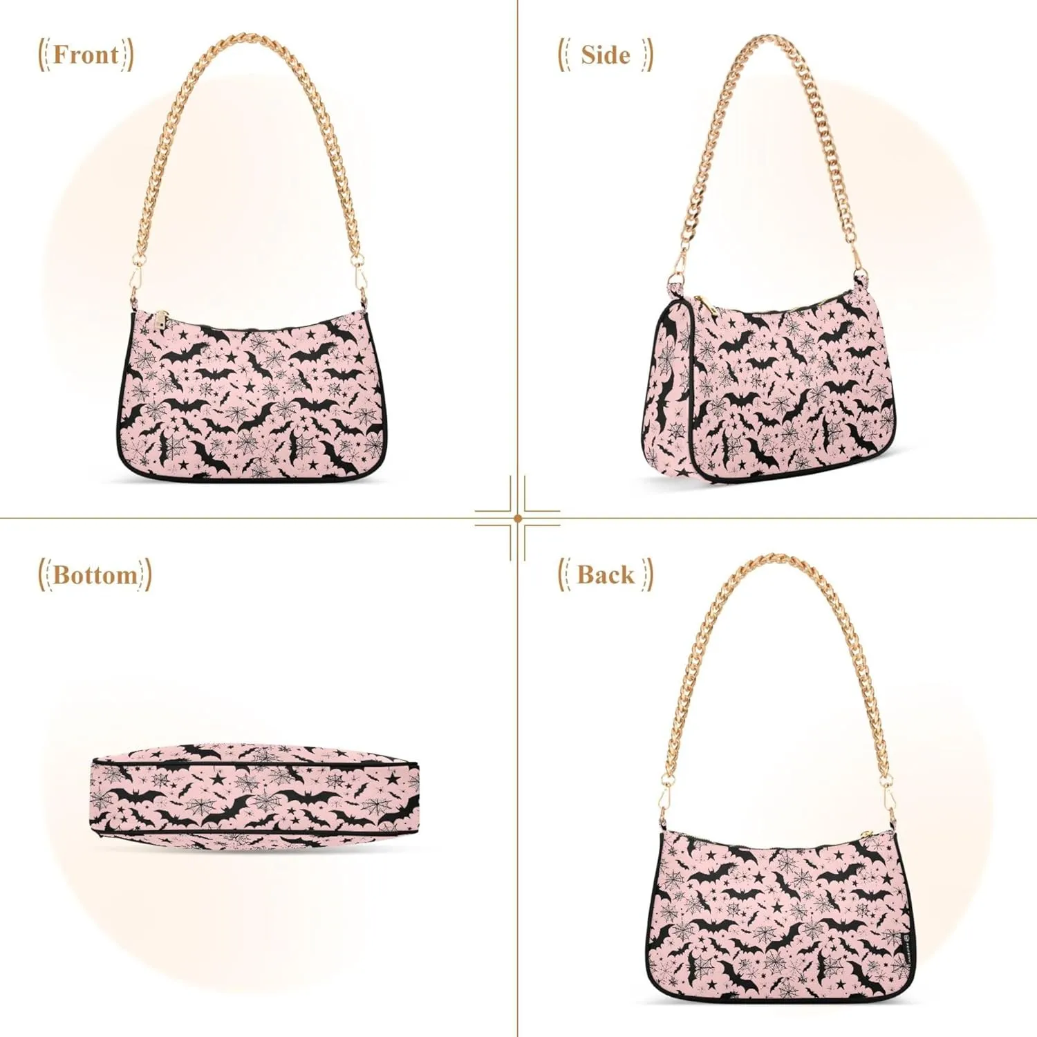 MNSRUU Handbag Purses for Women Leaves Chain Shoulder Bag