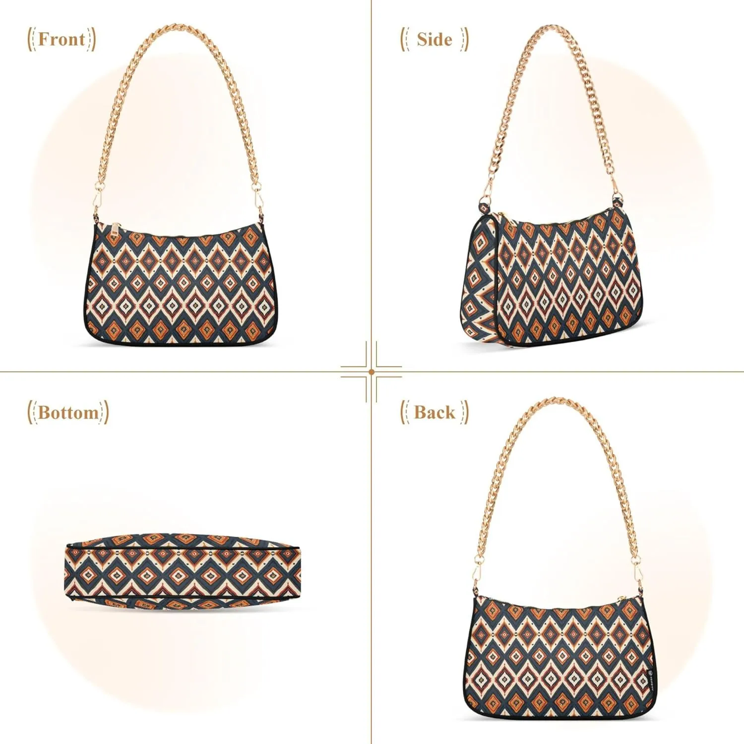 MNSRUU Handbag Purses for Women Leaves Chain Shoulder Bag