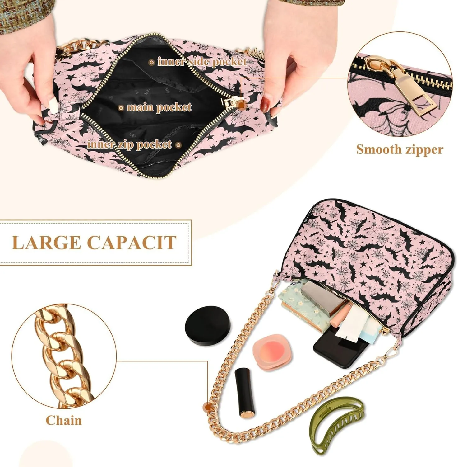 MNSRUU Handbag Purses for Women Leaves Chain Shoulder Bag