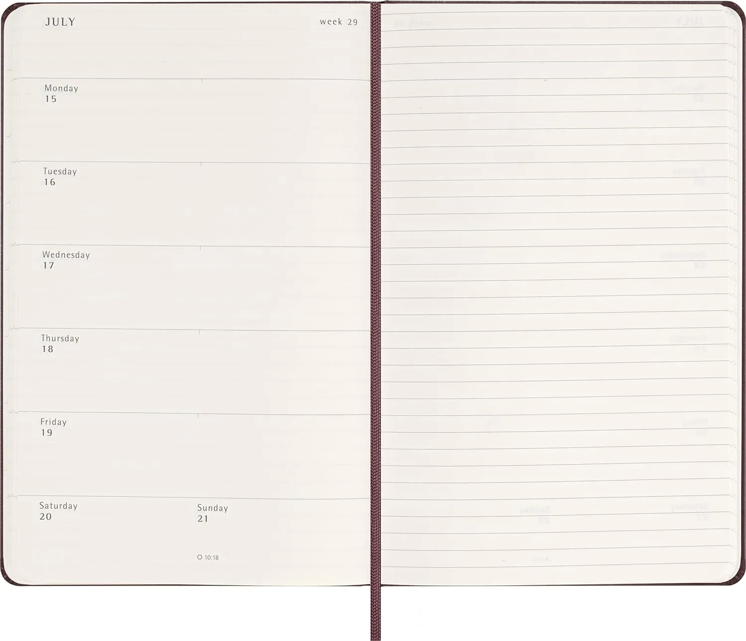 Moleskine 2024 Weekly Planner, 12M, Large, Burgundy Red, Hard Cover (5 x 8.25)