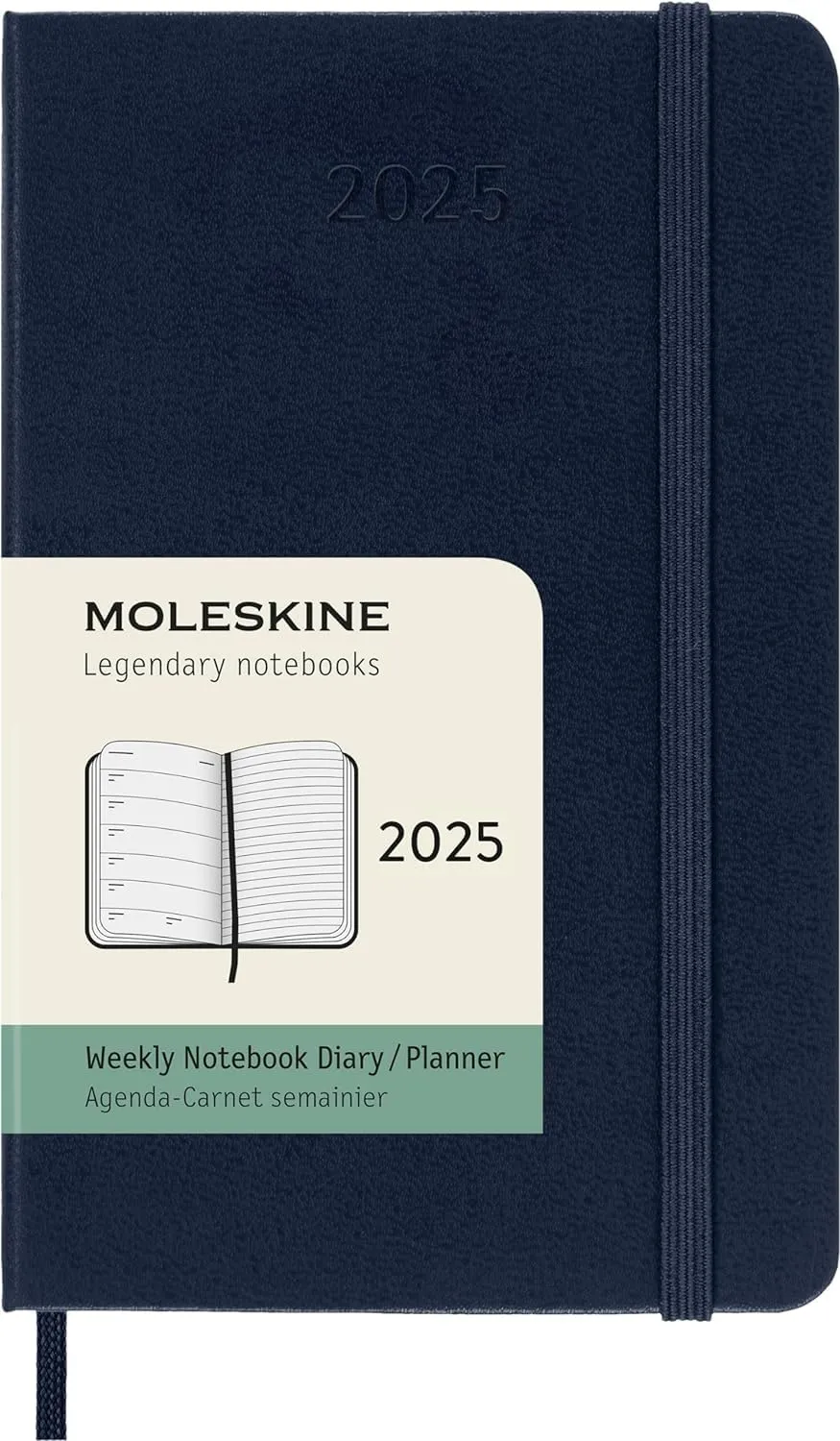 Moleskine Classic 12 Month 2025 Weekly Planner, Hard Cover, Large (5" x 8.25"), Sapphire Blue, 144 pages