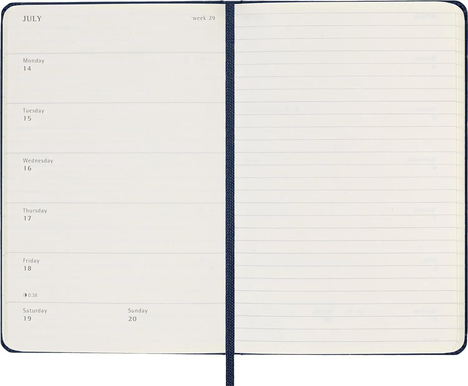 Moleskine Classic 12 Month 2025 Weekly Planner, Hard Cover, Large (5" x 8.25"), Sapphire Blue, 144 pages