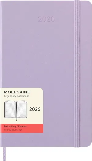Moleskine Classic 12 Month 2026 Daily Planner, Hard Cover, Large (5" x 8.25"), Pastel Lilac, 400 pages